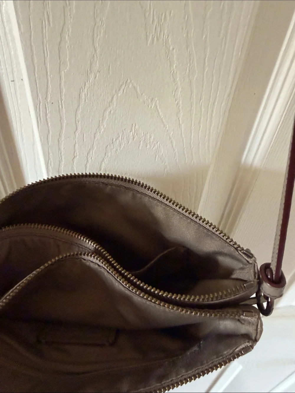 COACH Taupe/Nude Nylon Crossbody Shoulder Bag